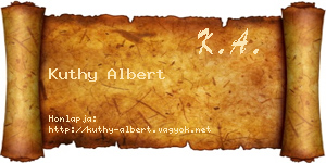 Kuthy Albert névjegykártya