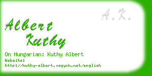 albert kuthy business card